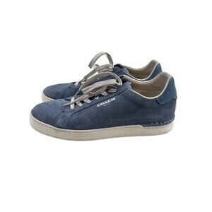 Coach Men's Clip Suede Low Top Casual Sneakers Size 11 Blue Beige
